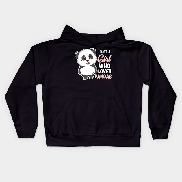 Just A Girl Who Loves Pandas Kids Hoodie by EQDesigns